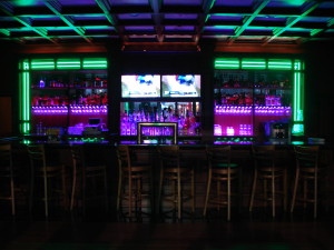 Bar with LED lighting