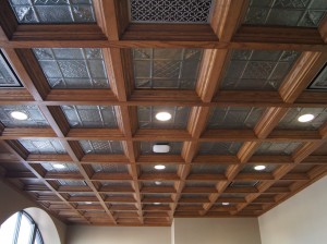 wood coffered ceiling