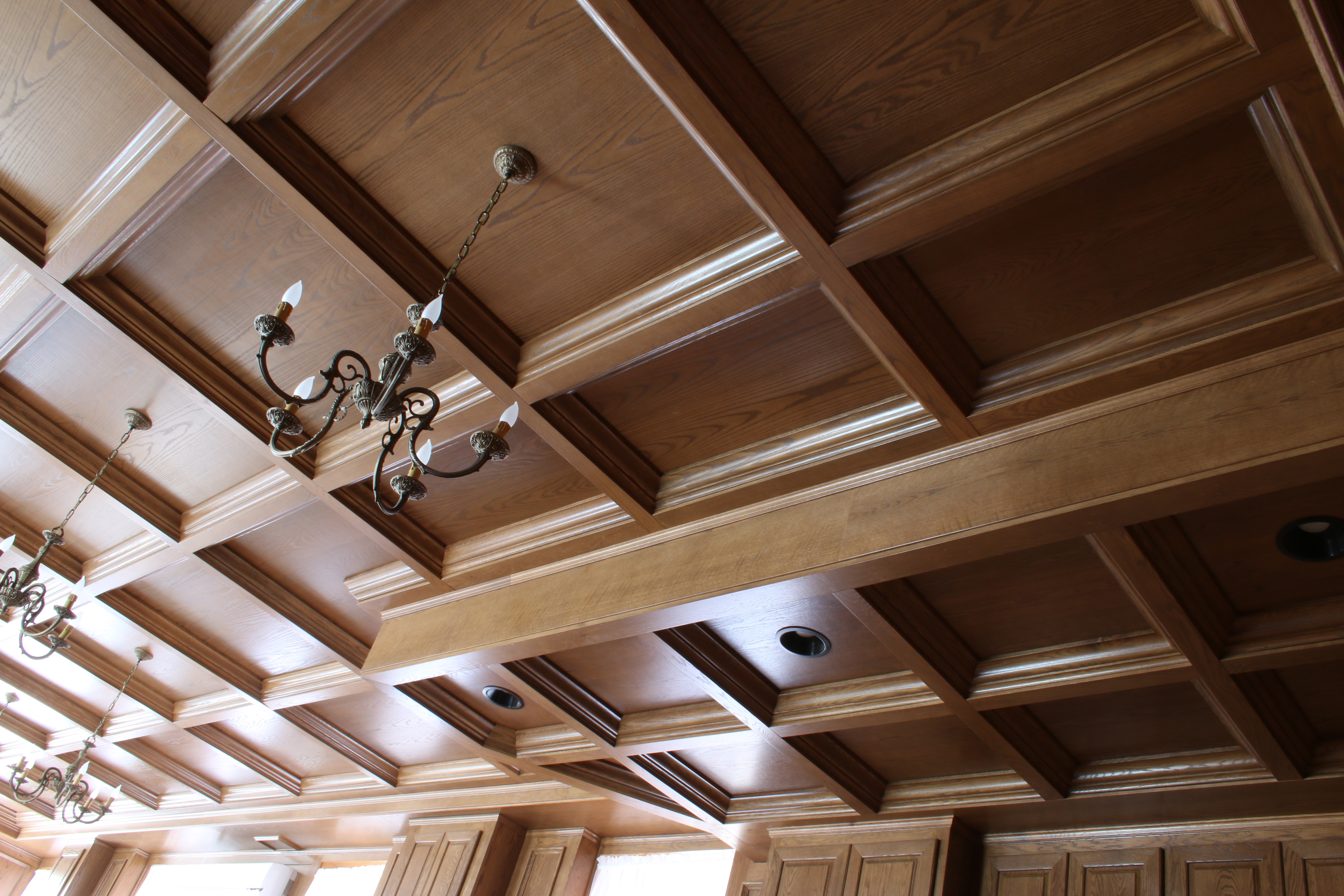 Coffered Ceiling with chandelier